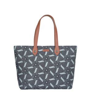 Hand Crafted Fabric Ladies Shoulder Tote Bag in Olive Green Print, Handbag Purse